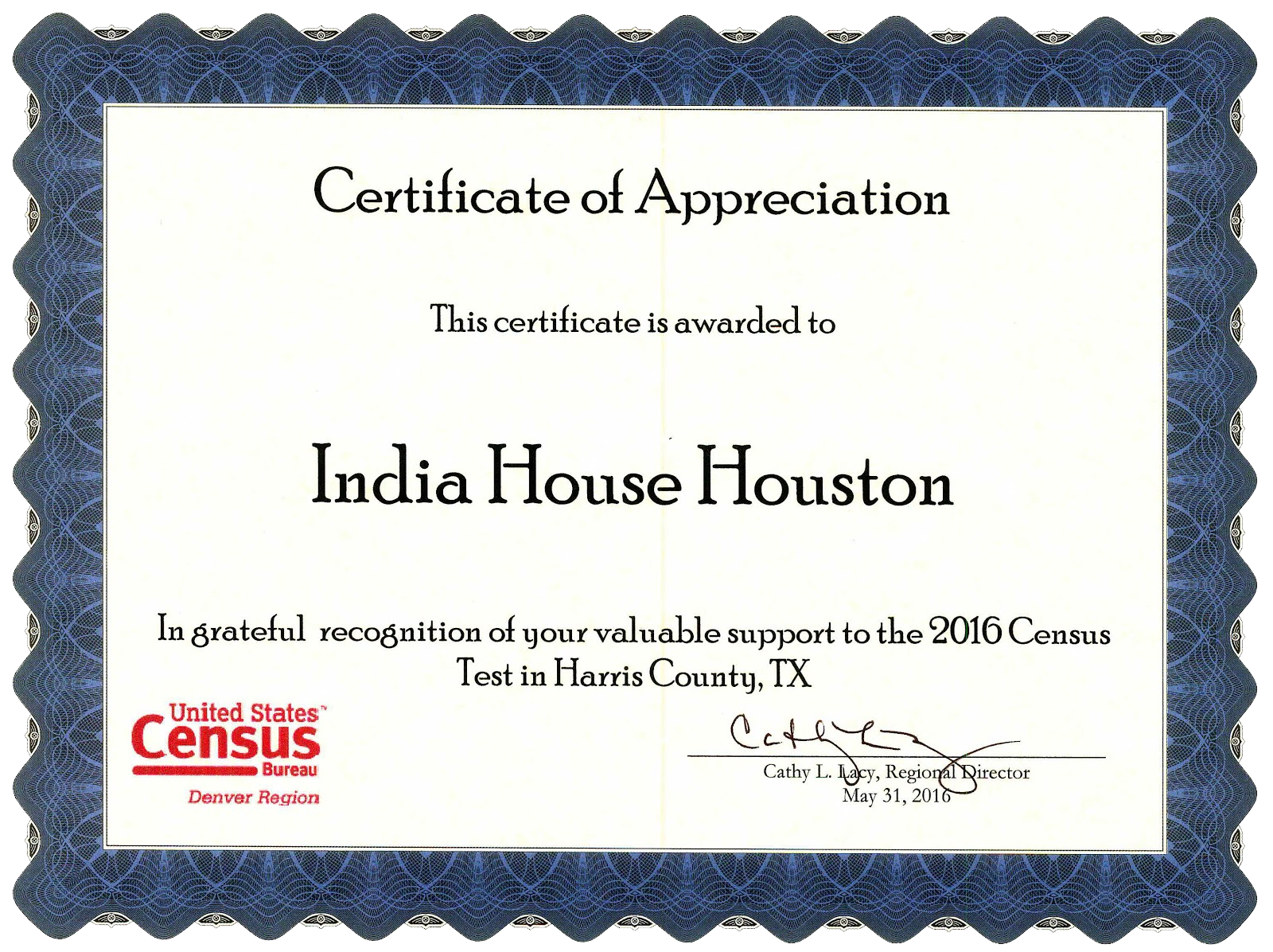 india house certificate