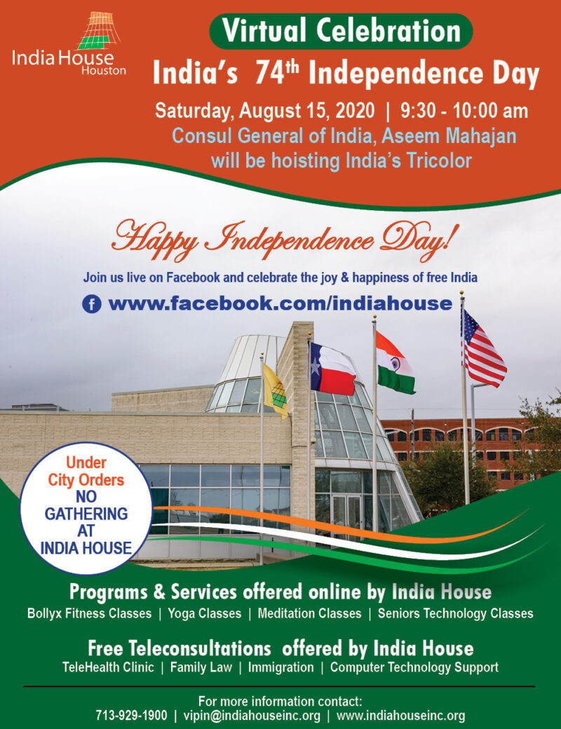 2020 Independence Day celebration at Indian House