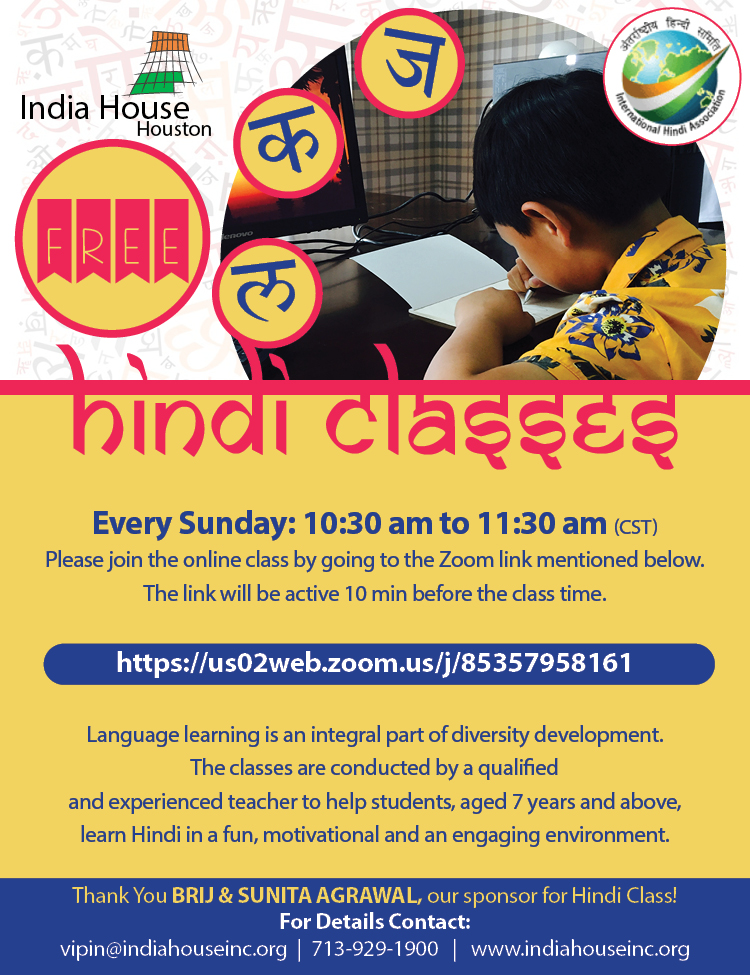 Free Hindi Class for kids by India House