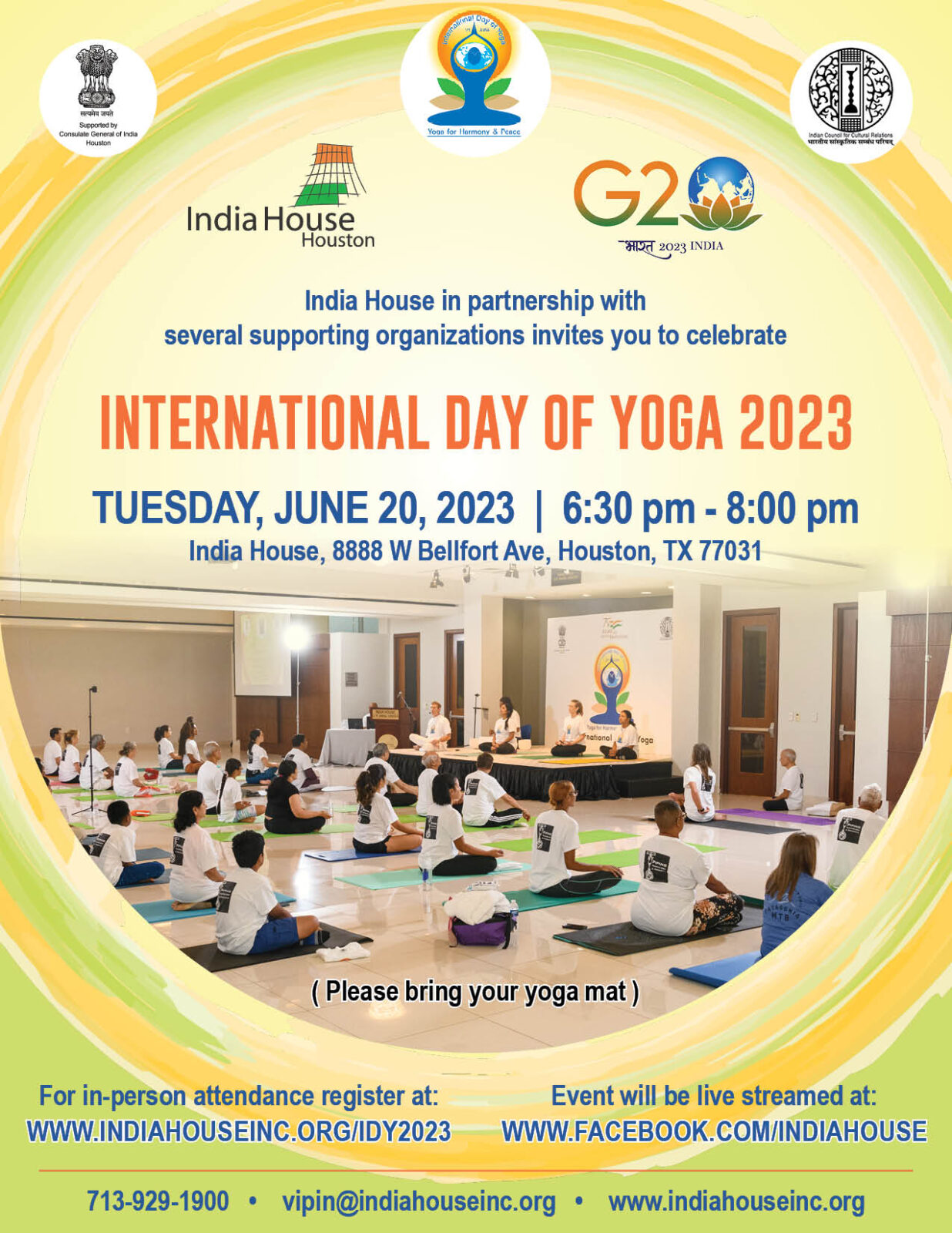 2023 International Day Of Yoga India House Houston